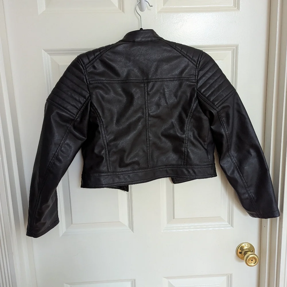 H&M Kids Quilted Biker Vegan Leather Moto Jacket Kids Size 14